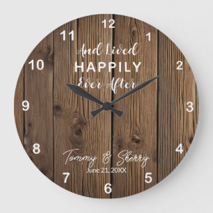 Grande Horloge Ronde Personnalisé Heureusement Jamais Après L'Horloge D