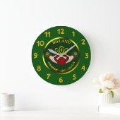 Grande Horloge Ronde Personnalisé Irish Claddagh (Maison)
