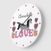 Grande Horloge Ronde Personnalisé L'Horloge De Chevaux D'Amour Des Joli (Angle)
