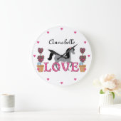 Grande Horloge Ronde Personnalisé L'Horloge De Chevaux D'Amour Des Joli (Maison)