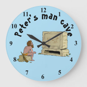 Grande Horloge Ronde Personnalisé Man Cave