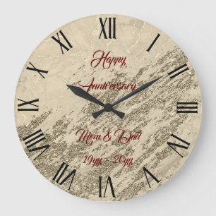 Grande Horloge Ronde Personnaliser en marbre Parties scintillant de Cha