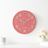 Grande Horloge Ronde Personnaliser la conception des tuiles MahJong sur (Maison)