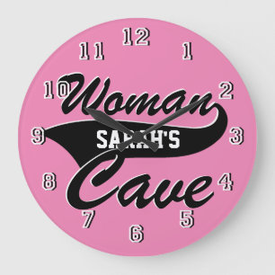 Grande Horloge Ronde Personnaliser la grotte de la femme