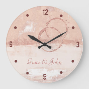 Grande Horloge Ronde Personnaliser l'Art Moderne Style Peach Pink