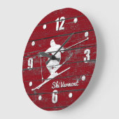 Grande Horloge Ronde Personnaliser le ski de descente (Angle)
