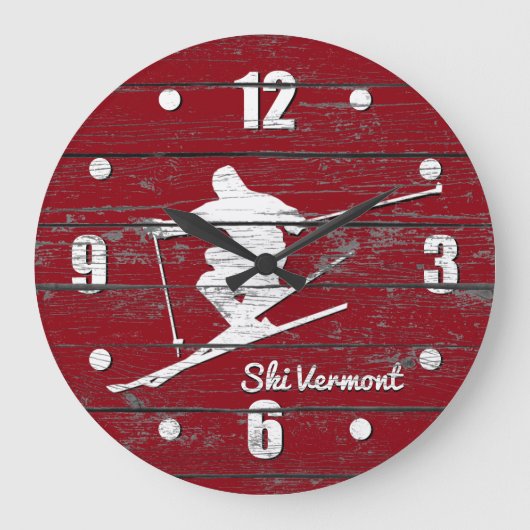 Grande Horloge Ronde Personnaliser le ski de descente (Recto)