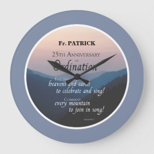 Grande Horloge Ronde Personnaliser les fêtes d'Ordination du 25e annive
