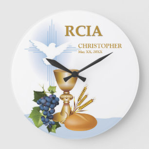 Grande Horloge Ronde Personnaliser, RCIA Félicite le sacrement catholiq