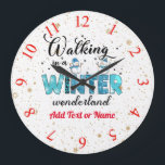 Grande Horloge Ronde Personnaliser Winter Wonderland<br><div class="desc">Winter Wonderland Customize Large Clock - (type BOKI412 in the site search (browser) to see the offer of all my creations. Thanks. ) - See my other products and collections,  choose a venft for you and your dear ones Thanks for buying in my store. Come again. :</div>