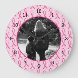 Grande Horloge Ronde Personnalisez le mémorial de cancer du sein