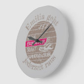 Grande Horloge Ronde Personnalisierbar Nom Prinzessin Wanderschuhe (Angle)