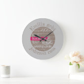 Grande Horloge Ronde Personnalisierbar Nom Prinzessin Wanderschuhe (Maison)