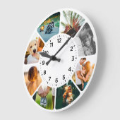 Grande Horloge Ronde Personnalized 8 Rounded Photo Large Clock (Angle)