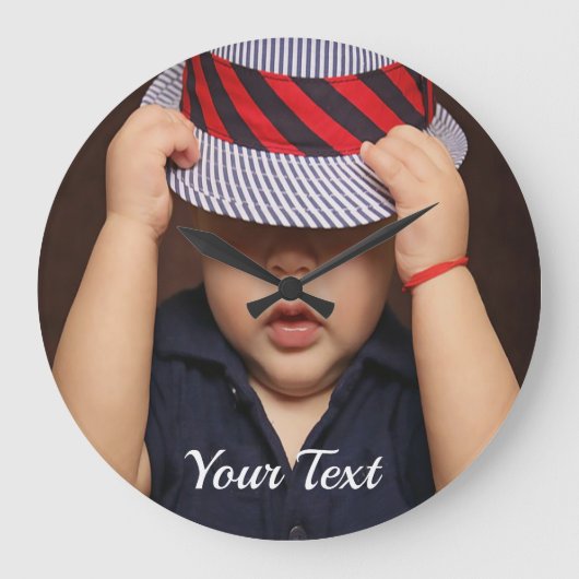 Grande Horloge Ronde Personnalized Baby Photo Acrylic Wall Clock (Recto)