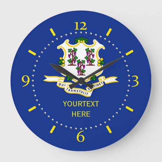 Grande Horloge Ronde Personnalized Connecticut State (Recto)