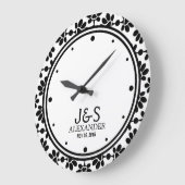 Grande Horloge Ronde Personnalized de Wedding (Angle)