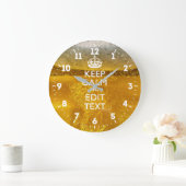 Grande Horloge Ronde Personnalized Keep Calm Have Your Text on Beer (Maison)