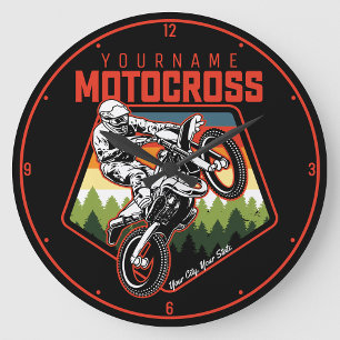 Grande Horloge Ronde Personnalized Motocross