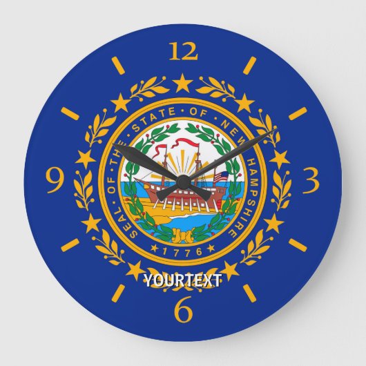 Grande Horloge Ronde Personnalized New Hampshire State Flag Design on a (Recto)
