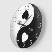 Grande Horloge Ronde Personnalized Yin Yang Love Clock (Angle)