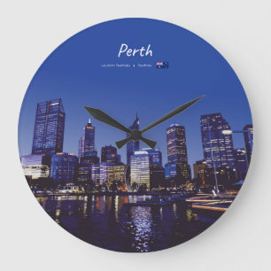 Grande Horloge Ronde Perth, Australie - Ciel de la ville la nuit