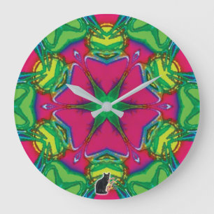 Grande Horloge Ronde Pétales Kaléidoscope