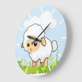Grande Horloge Ronde Petit Agneau Cutest (Angle)