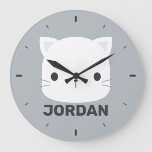 Grande Horloge Ronde Petit Chat de Cute