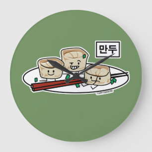 Grande Horloge Ronde Petit déjeuner coréen le Hangeul de dim sum de