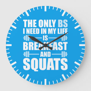 Grande Horloge Ronde Petit-déjeuner et squats - Exercice de musculation