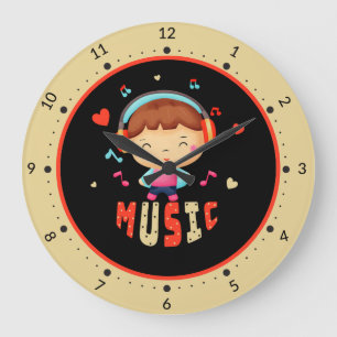 Grande Horloge Ronde Petit garçon avec musique