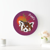 Grande Horloge Ronde Petit Panda, montre Ailurus fulgens (Maison)