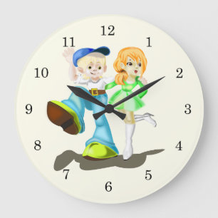 Grande Horloge Ronde Petite amie et copine