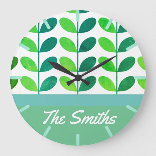 Grande Horloge Ronde Petites écailles Turquoises et vertes (Recto)