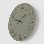 Grande Horloge Ronde Petits éléphants (Angle)