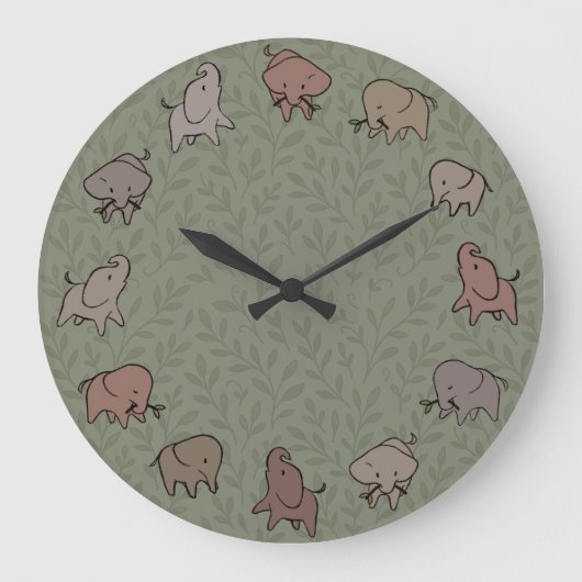 Grande Horloge Ronde Petits éléphants (Recto)