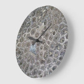 Grande Horloge Ronde Petoskey Stone, Pur Michigan ! (Angle)
