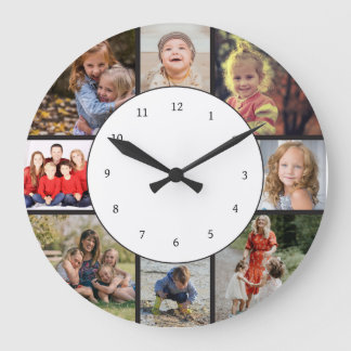 Grande Horloge Ronde Photo Collage Famille Photos Round