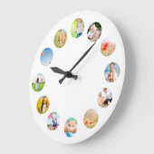 Grande Horloge Ronde Photo Collage Wall Clock with Your Images (Angle)