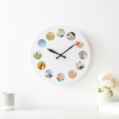 Grande Horloge Ronde Photo Collage Wall Clock with Your Images (Maison)
