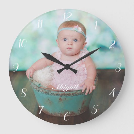 Grande Horloge Ronde Photo Custom Round Clock (Recto)