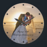 Grande Horloge Ronde Photo de Custom<br><div class="desc">Photo Wedding Anniversary Custom Large Clock</div>