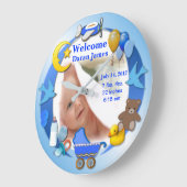 Grande Horloge Ronde Photo de Custom Baby Boy (Angle)