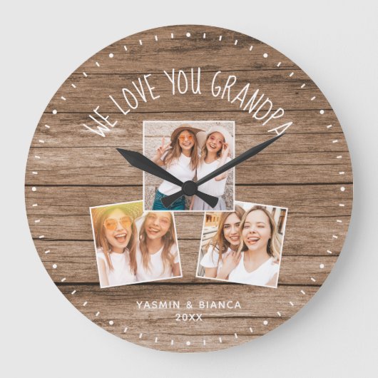Grande Horloge Ronde Photo de Fathers Day (Recto)