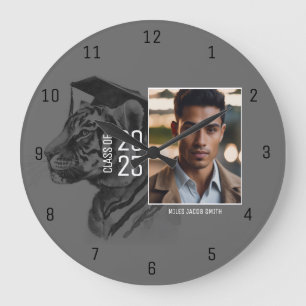 Grande Horloge Ronde Photo de graduation personnalisée