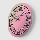 Grande Horloge Ronde Photo ou texte (Angle)