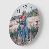 Grande Horloge Ronde Photo Personalized Clock For Maman (Angle)