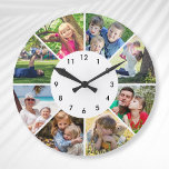 Grande Horloge Ronde Photo personnalisée Famille Personnalisée Enfants<br><div class="desc">Créez votre propre horloge murale customisée de 8 photos avec vos images personnalisées.</div>