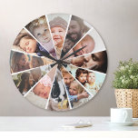 Grande Horloge Ronde Photo personnalisée Famille Personnalisée Enfants<br><div class="desc">Créez votre propre horloge murale customisée de 12 photos avec vos images personnalisées.</div>